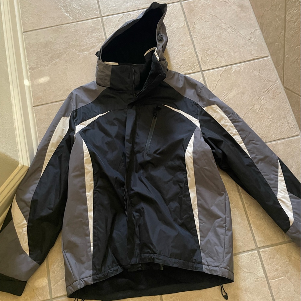 Chaps Black and Gray Jacket XL